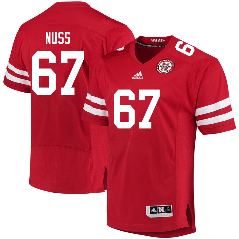 Women #67 Garrett Nuss Nebraska Cornhuskers College Football Jerseys Sale-Red - Click Image to Close